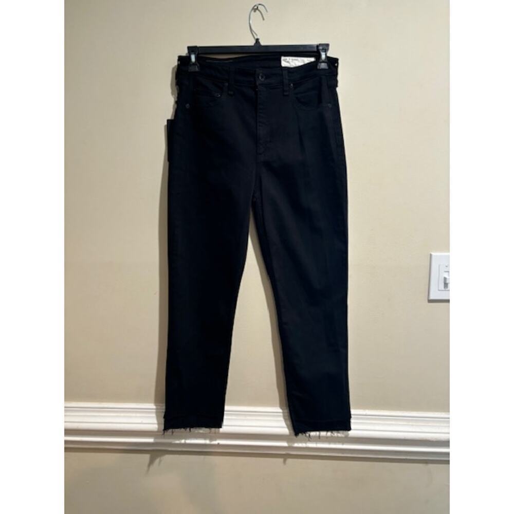 rag & bone Black High-Rise Straight Jeans